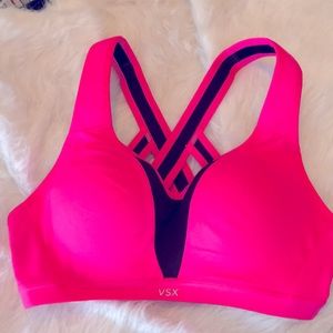 Victoria’s Secret VSX SPORT 34B Sports Bra Hot PINK & Black full support